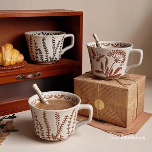 印第安神秘丛林 手工覆古马克杯粗陶杯子高级感生日礼物小众手作