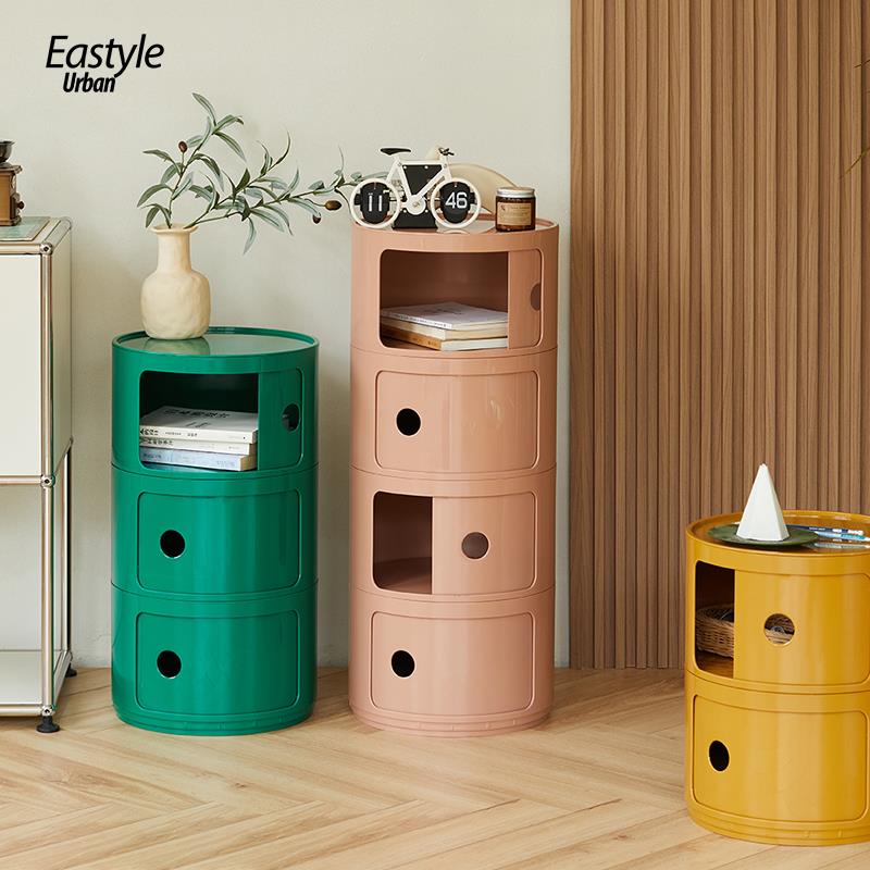 北欧简约圆形茶几ins风创意收纳床头柜现代简约卧室储物边柜角几