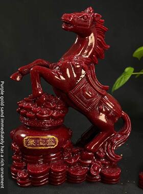 朱砂马饰品，天然紫金砂，一夜暴富，桌面家居，手工艺品，新风格