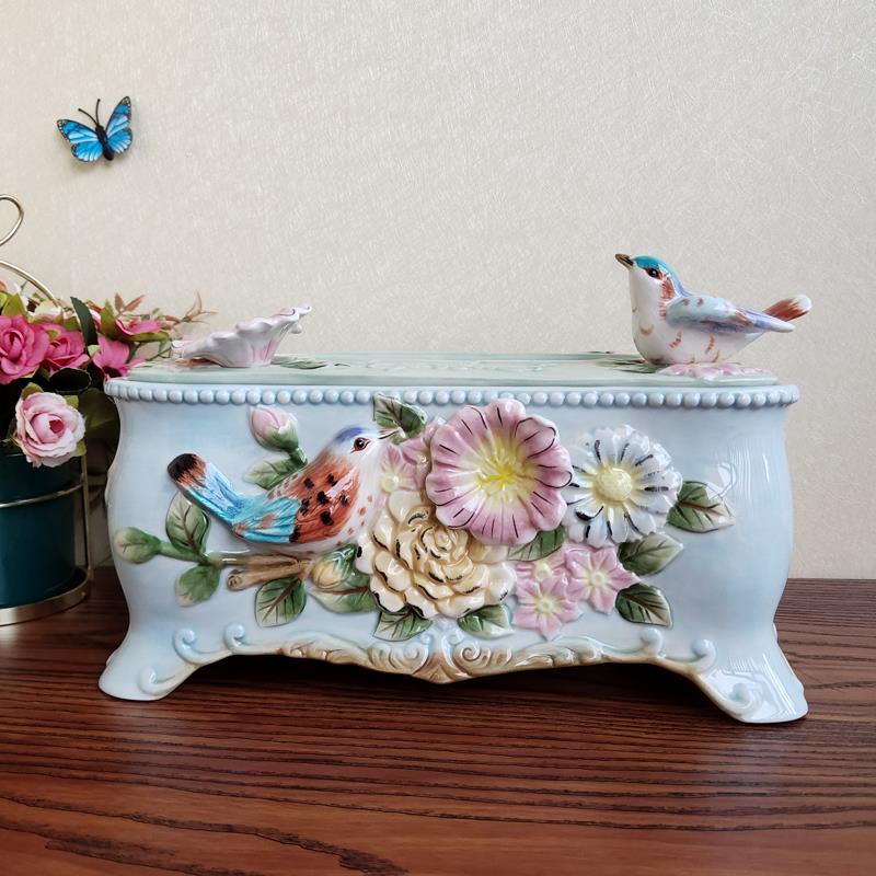 陶瓷欧式纸巾盒 东方巴黎纸巾盒 餐桌用抽纸盒 Function Art纸巾