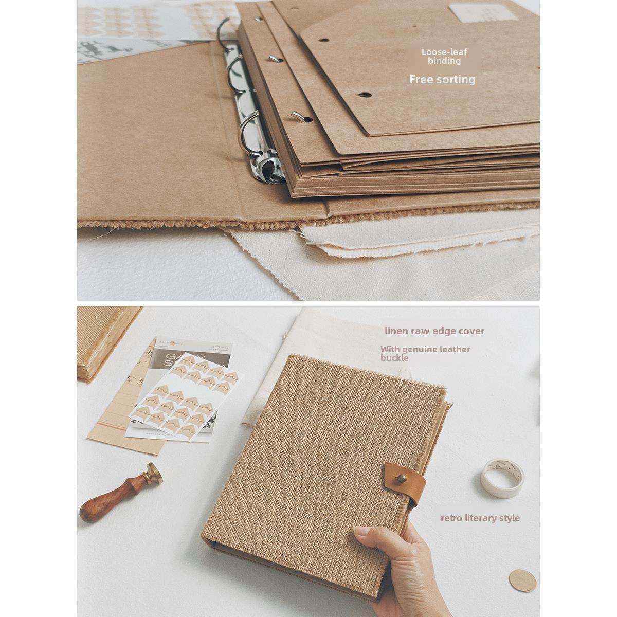 麻布毛边活页本子 艺术垃圾手帐空白素本立体书简约覆古摄影道具,文具电教/文化用品/商务用品,手帐/日程本/计划本,淘宝优惠券,粉丝福利购,淘宝优惠卷