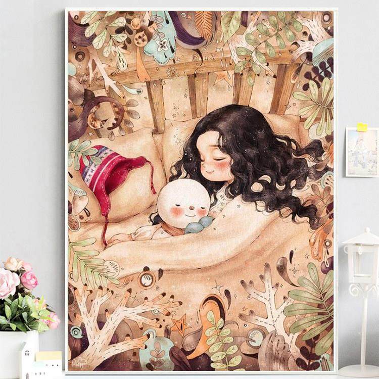 5d点钻十字绣2024新款绣卡通女孩钻石画小件儿童客厅卧室小幅满钻,居家布艺,钻石绣,淘宝优惠券,粉丝福利购,淘宝优惠卷