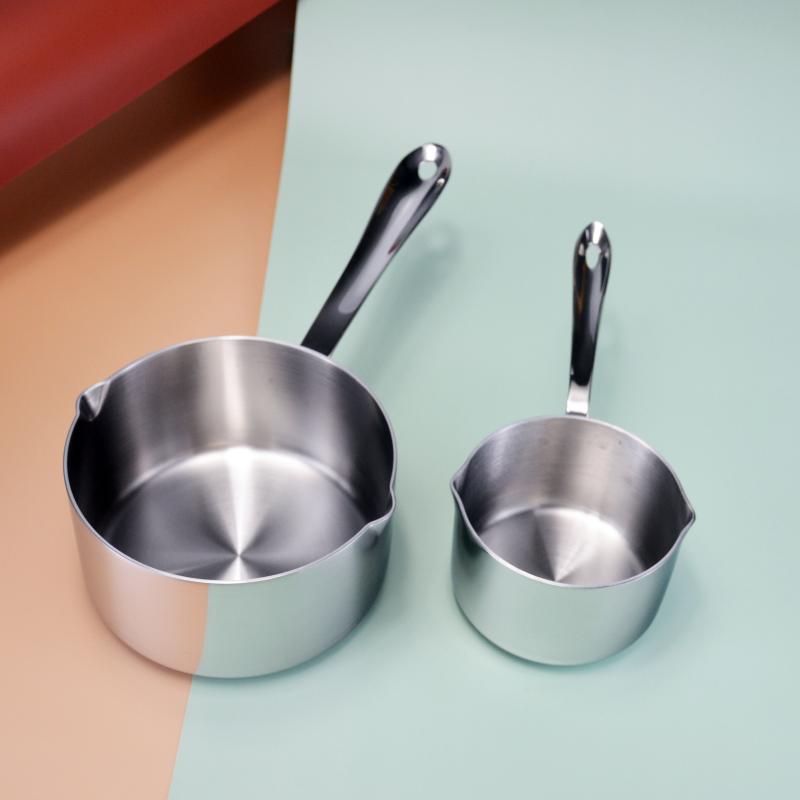 迷你小奶锅浇油304不锈钢不粘锅锅烘培黄油小锅宝宝辅食锅10/14cm