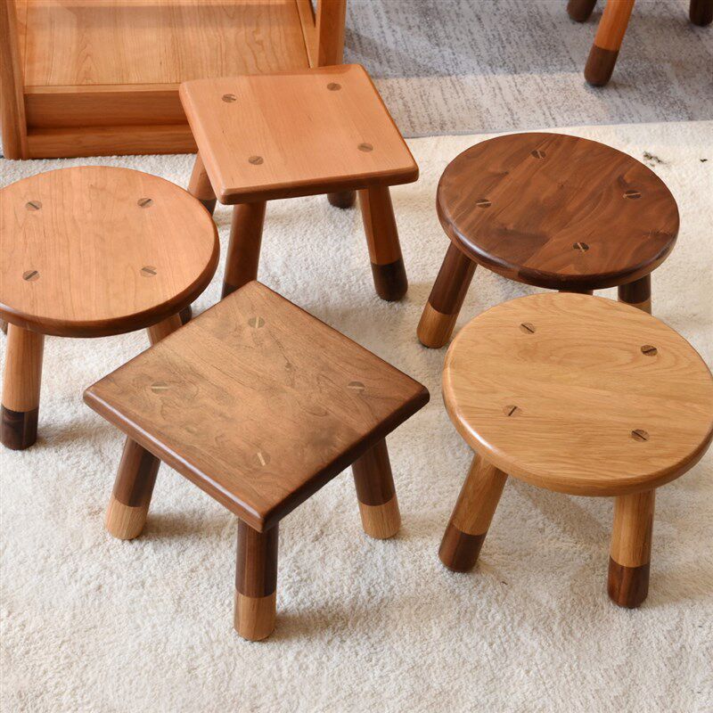 黑胡桃木 儿童实木小凳子 家用矮凳宝宝原木方凳 圆凳 饼干小板凳,住宅家具,矮凳,淘宝优惠券,粉丝福利购,淘宝优惠卷