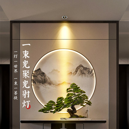 一束光聚光射灯3度光束角筒灯led天花灯嵌入式洞灯餐厅氛围洗墙灯