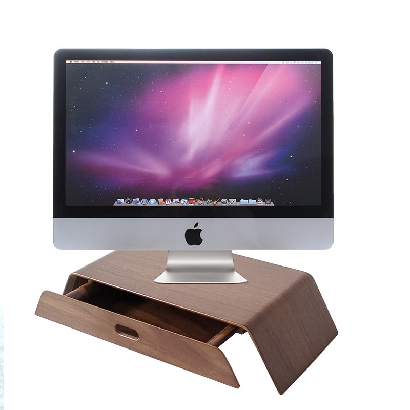 显示器一体机木质支架桌面收纳底座笔记本imac电脑支撑显示器屏增