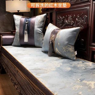 红木沙发垫防滑家用座垫海绵乳胶垫加厚定制 罗汉床坐垫高档新中式