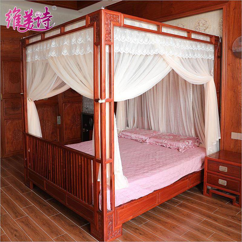 中式床架子床蚊帐家用卧室老式床帘无需支架帐古代床幔宫廷可定制