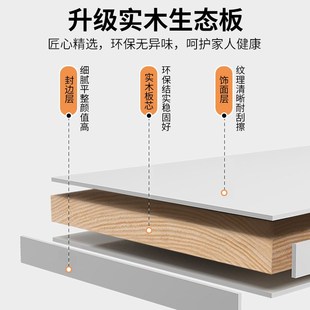 轻奢高级感茶几桌电视柜组合 实木岩板茶几客厅家用小户型2024新款