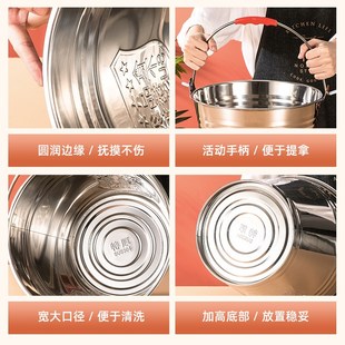 大容量家用油桶储水酒店小铁桶圆桶 正304不锈钢桶带盖水桶手提式