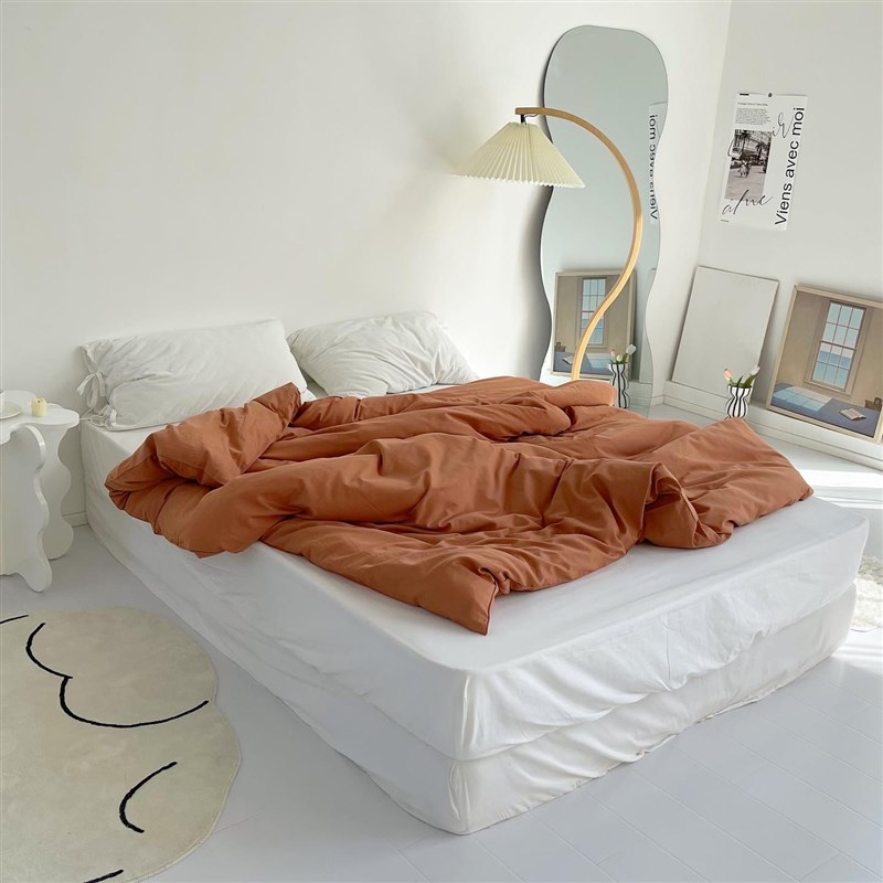 温柔拥抱柔软细腻50支全棉磨毛被套纯色秋冬保暖被罩被单可定制