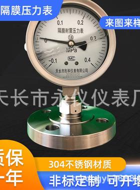 法兰隔膜压力表隔膜压力表不锈钢耐震隔膜压力表YN-100MF