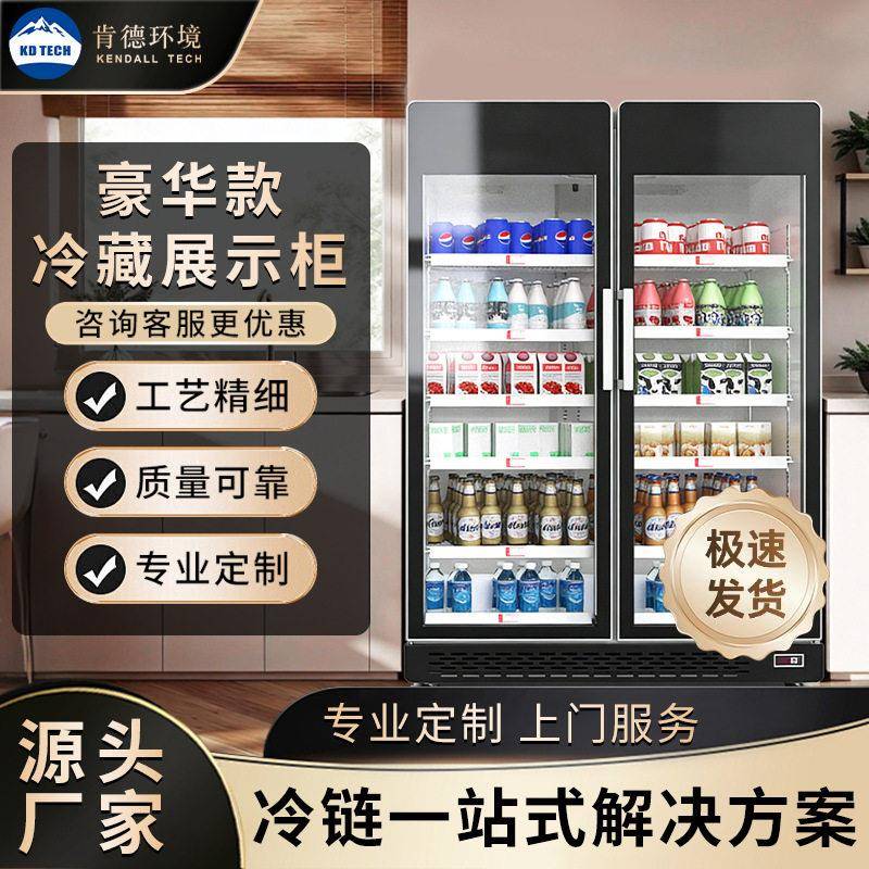冷藏展示柜保鲜饮料柜超市陈列便利店商用冰箱门立式冰柜