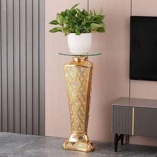 欧式 室内创意放绿萝花盆架 轻奢花架落地客厅电视柜旁摆件花几美式