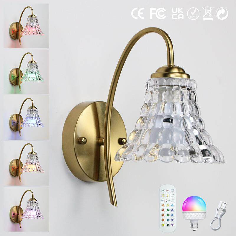 led磁吸幻彩遥控定时调光床头led台灯室内壁灯氛围小夜灯E27