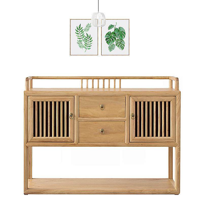 新中式实木储物柜玄关置物架客厅入户案台白蜡木门厅玄关柜餐边柜