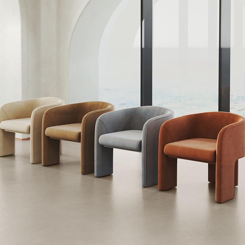 北欧轻奢设计师休闲椅售楼部咖啡厅接待洽谈椅家用客厅沙发单人椅