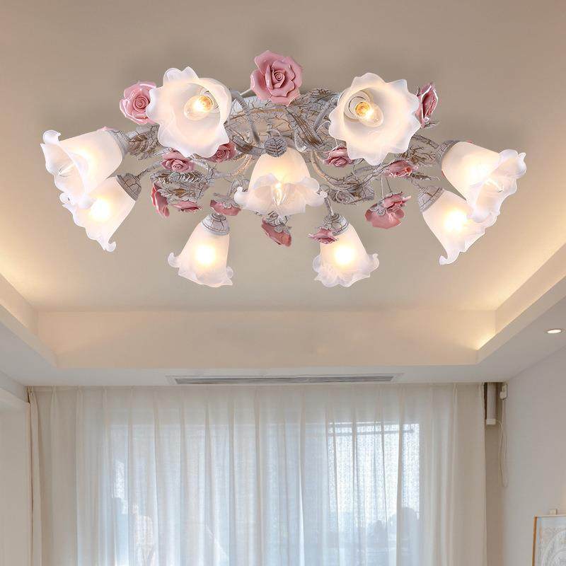 佳苑欧式卧室灯房间灯吸顶灯乡村民宿田园风格铁艺花草灯陶瓷花灯,五金/工具,其他电线电缆,淘宝优惠券,粉丝福利购,淘宝优惠卷
