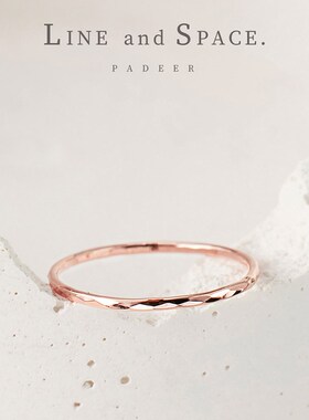 14K包金切面彩金玫瑰金戒指极细 女F闺蜜关节尾戒小指环 欧美手工