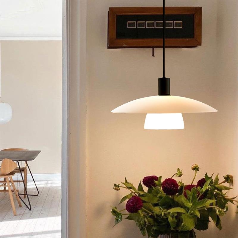 中古玻璃ph5餐厅灯北欧丹麦日式诧寂风全光谱护眼书房卧室床头灯