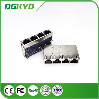 DGKYD厂家直售RJ45网络千兆四端口连接器屏蔽带灯10G变压器