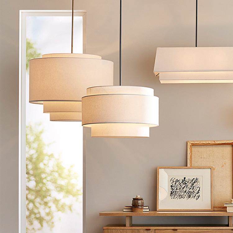 现代简约创意个性北欧客厅卧室民宿酒店餐厅布艺灯罩吊灯日式灯饰