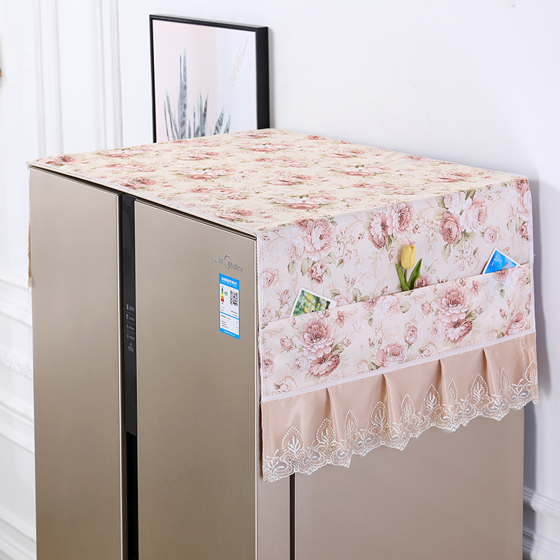 热销冰箱烤箱盖布单开门防尘罩田园双开冰箱巾滚筒洗衣机盖巾跑量
