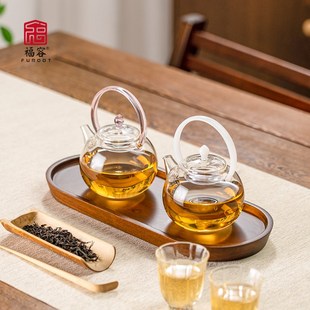 福容锦卿壶小茶壶电陶炉煮茶壶家用高硼硅玻璃泡茶壶耐高温提梁壶