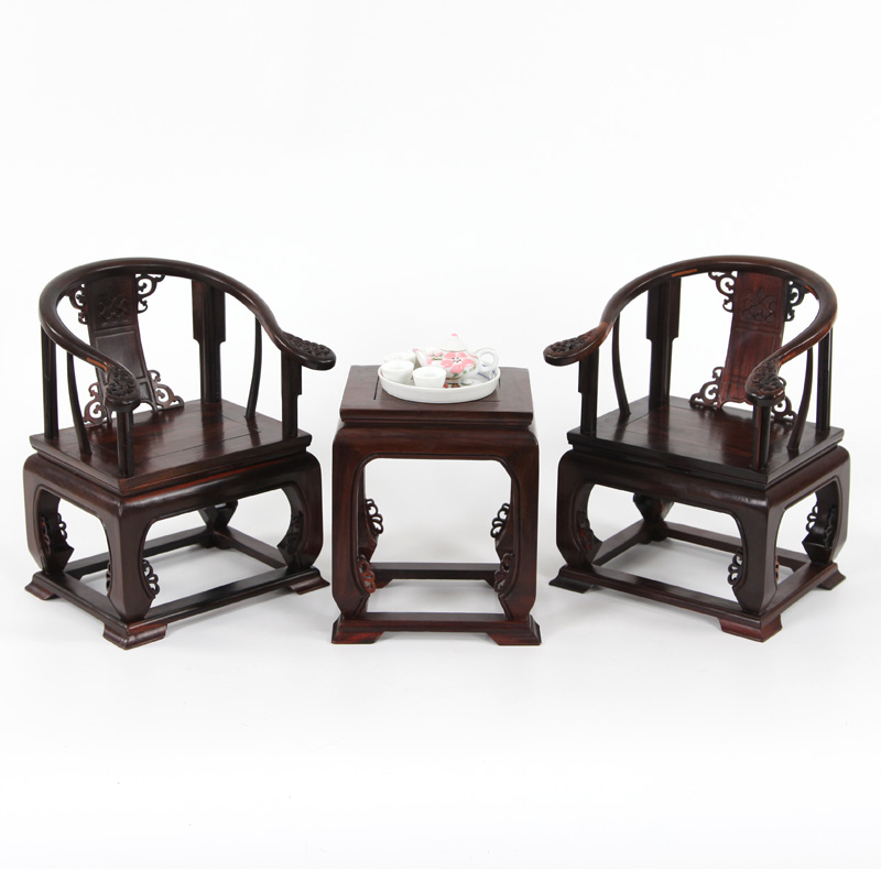 红木工艺品装饰摆件微缩模型家具实木雕刻红酸枝大皇宫椅微型椅子