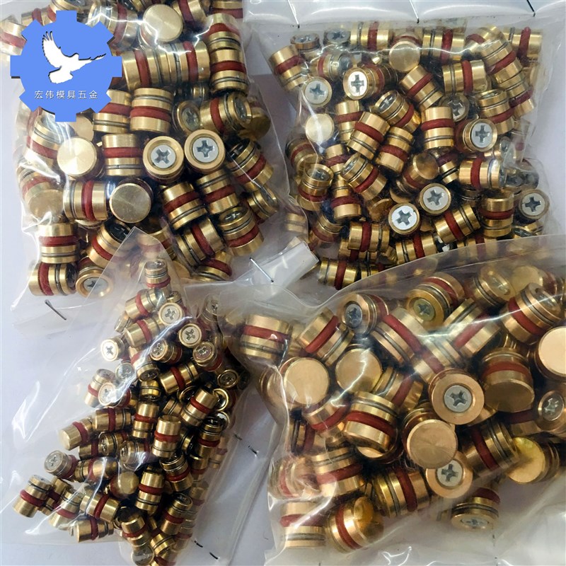 模具止水塞滚花止水栓水柱塞密封圈耐高温五金配件运水铜堵头