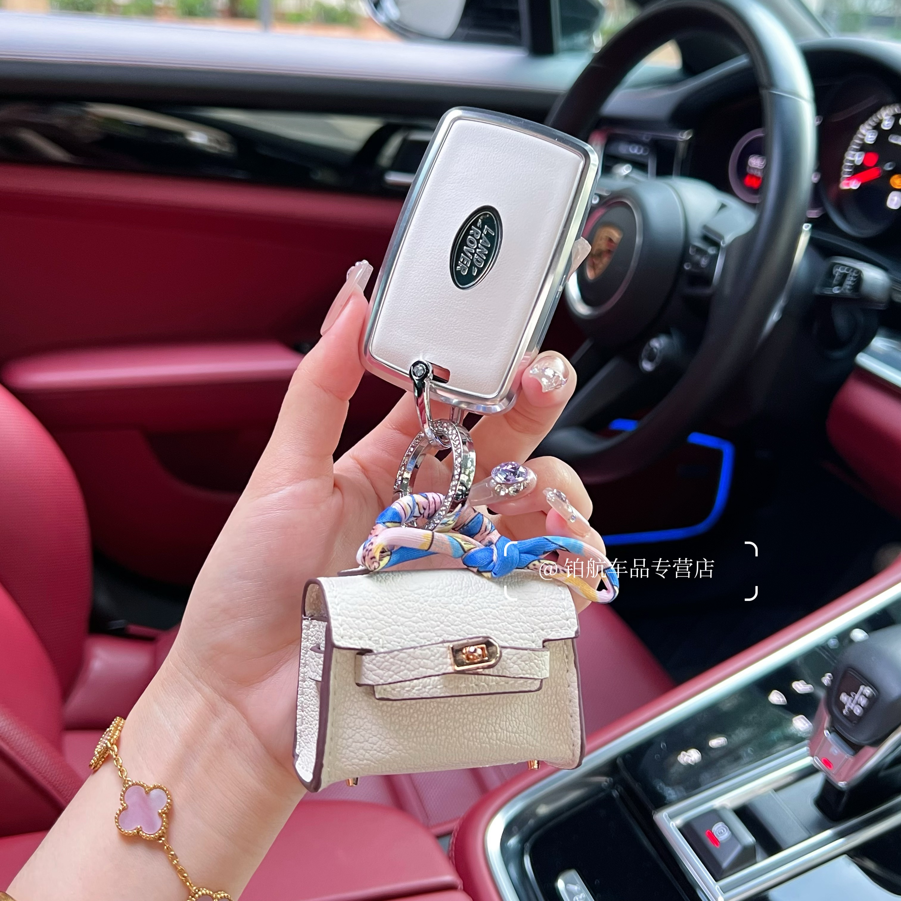 适用于25款路虎揽胜运动钥匙壳卫士110钥匙包星脉真皮极光L男女扣