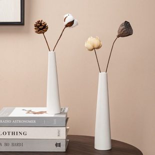 创意陶瓷花瓶摆件细长干花客厅插花家居装饰简约古风桌面高级花器