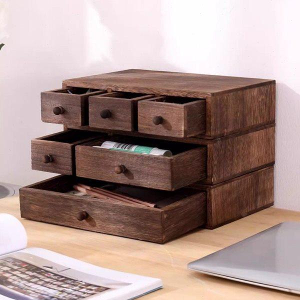 木制桌面收纳盒显示器置物架首饰抽屉整理迷你学生文具收纳柜,收纳整理,首饰盒,淘宝优惠券,粉丝福利购,淘宝优惠卷