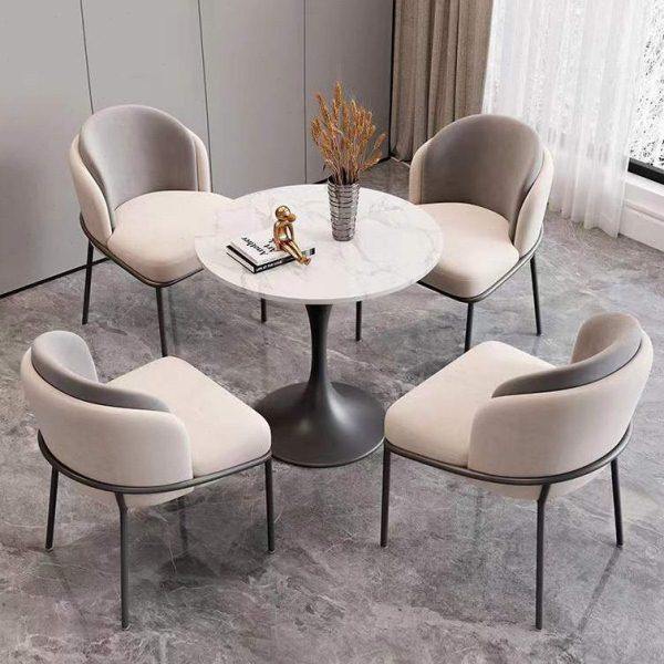 轻奢现代一桌四椅售楼处洽谈桌椅组合意式酒店商务接待网红小圆桌,住宅家具,岩板餐桌,淘宝优惠券,粉丝福利购,淘宝优惠卷