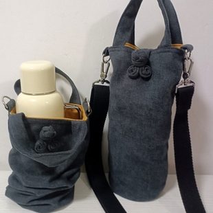 传家壶mini布袋子斜挎户外杯套保护套帆布加厚斜挂茶具收纳水壶袋