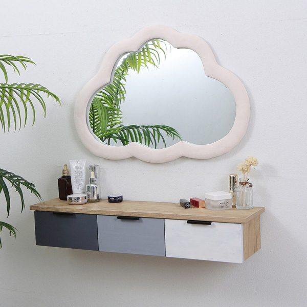 实木壁挂式梳妆台简约现代小户型挂墙化妆台悬空壁柜美容院云朵镜,住宅家具,梳妆台/桌,淘宝优惠券,粉丝福利购,淘宝优惠卷