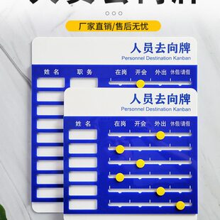 提示牌亚克力牌门开关单位岗位工作部定制标识牌板在岗外出科室状