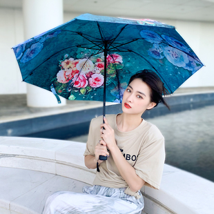 小清新满葵双层黑胶太阳伞加厚防晒降温遮阳伞女晴雨两用防紫外线