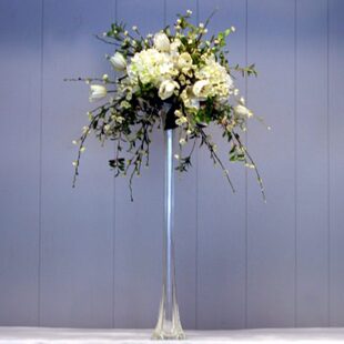 创意透明玻璃长颈高大花瓶现代简约客厅餐厅酒吧插鸵鸟羽毛花器