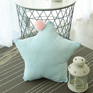 星星月亮刺绣抱枕宝宝安抚毛绒靠枕沙发简约创意靠垫礼物 ins款