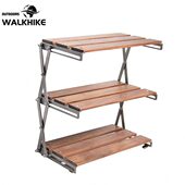 I桌面置物架面户外桌置物架露营KE折叠免安装 WALK实木收纳架多层H