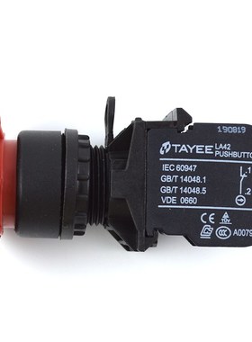 上海天逸急停按钮开关LA42J-01R LA42(V)J-01急停开关自锁一常闭