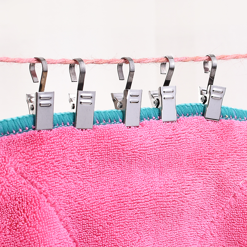 10个不锈钢窗帘挂钩夹子免邮 小夹子 配件窗帘环圈 窗帘杆铁环扣