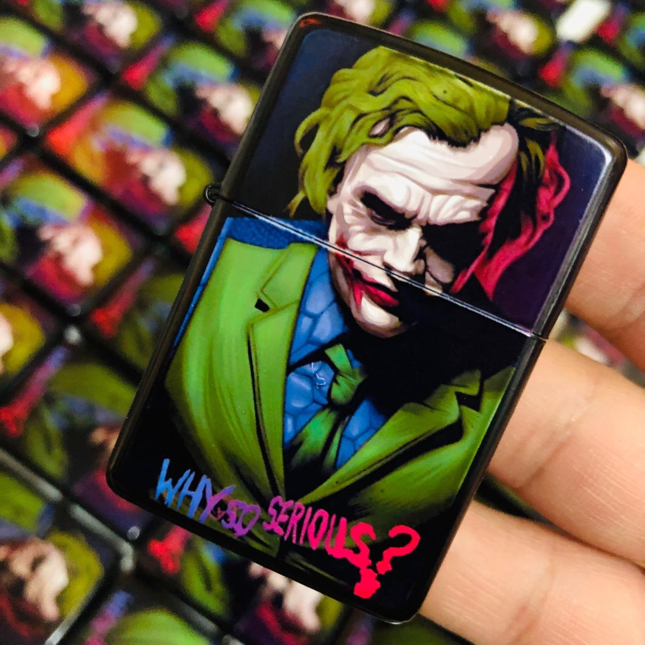 现货 砂轮老式小丑 joker煤油黑色打火机可定图案