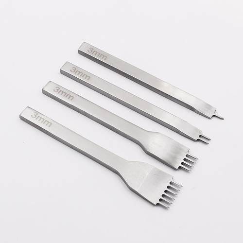DIY手工白钢菱斩3/4/5/6mm皮具皮雕手缝穿线打孔工具菱形手打冲子