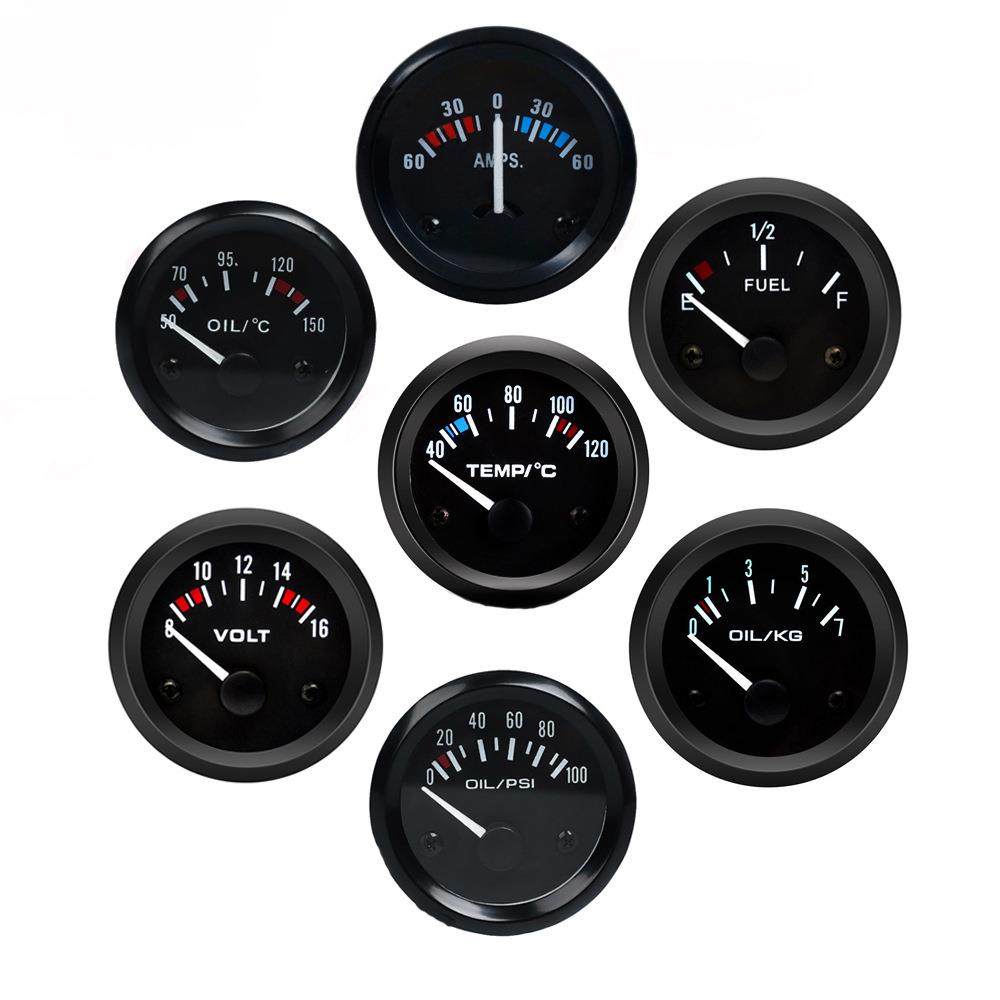 跨境热销汽车改装仪表 电压 水温 油温 油压 油量油位 电流表