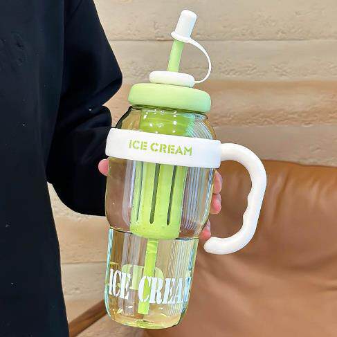 新款巨无霸冰霸杯大容量水杯夏高颜值吸管大肚杯耐高温便携塑料杯