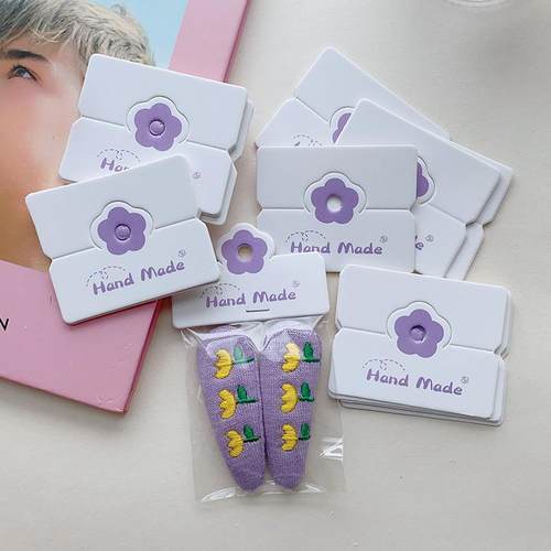 100五彩小花对折包装卡头diy饰品配件卡纸摆地摊发饰发夹皮筋卡片