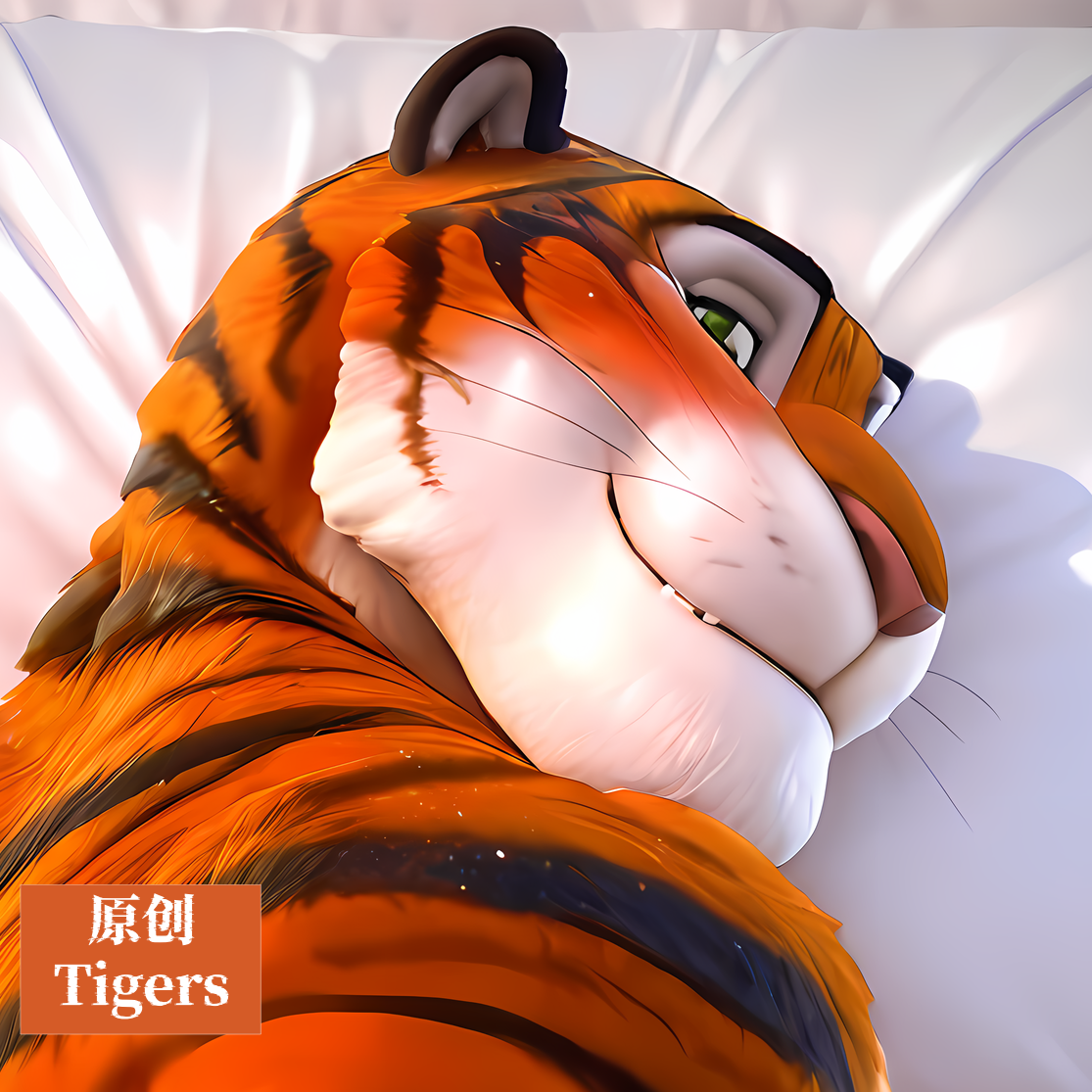 原创-福瑞furry兽人等身抱枕芯套定制胸腹肌人形疯狂动物城Tigers