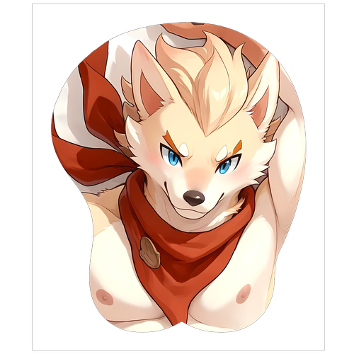 原创福瑞furry兽人鼠标垫胸肌肉男立体3d硅胶龙息帕尔-洛克王国